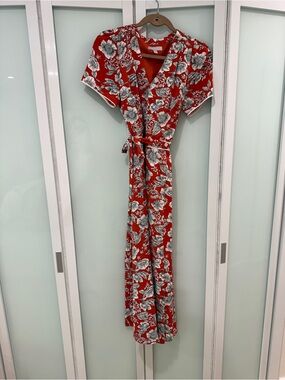 Chelsea Orange Floral Maxi Dress